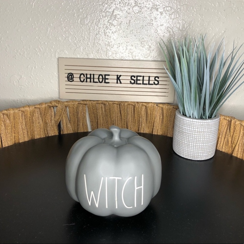 Rae Dunn Mini Gray Witch Pumpkin.